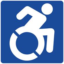 A blue and white sign with a person in a wheelchair

AI-generated content may be incorrect.